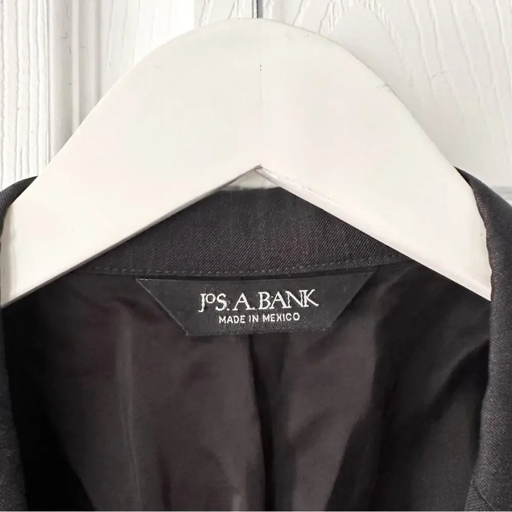 Jos A Bank Gordon Grey Black Wool Two Button Traveler Sports Coat Blazer 42 Reg